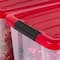 IRIS® 20.5qt. Clear Holiday Storage Boxes with Red Buckle Lids, 4ct.